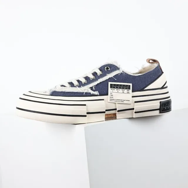Converse Navy Beige Zapatillas Lifestyle Desconstruidas en Lona con Detalle de Borde Deshilachado 9