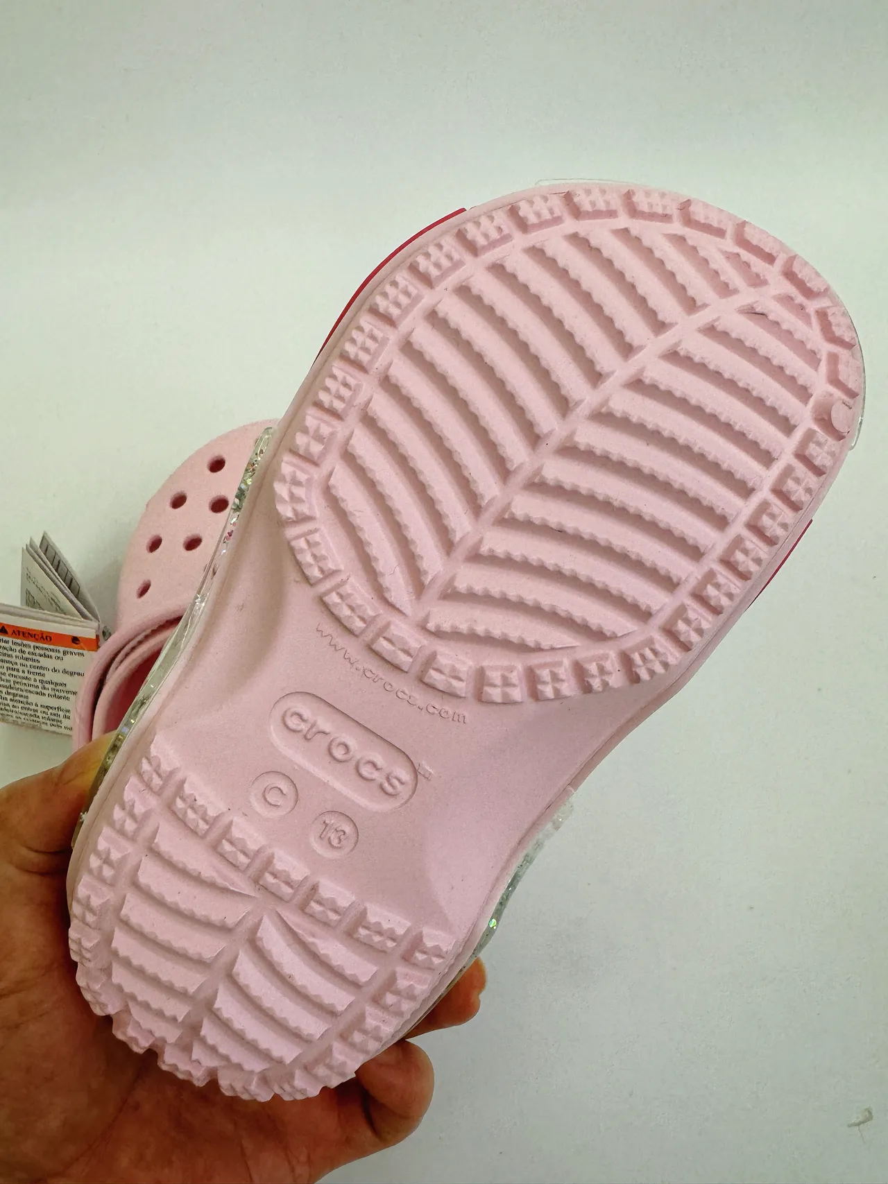Crocs Classic Clog وردي شفاف مولد EVA متهو علوي كلوج 10