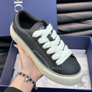 Dior B23 কালো এবং ধূসর টেক্সচার্ড প্যানেল লাইফস্টাইল স্নিকার্স