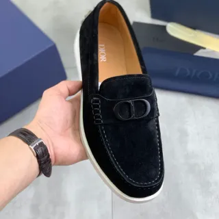 Dior B23 أسود أبيض جلد سويد علوي CD شعار مشبك ليفر