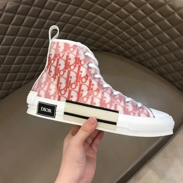 Dior B23 Tênis de alto Vermelho Monograma Oblíquo Tênis Lifestyle 5