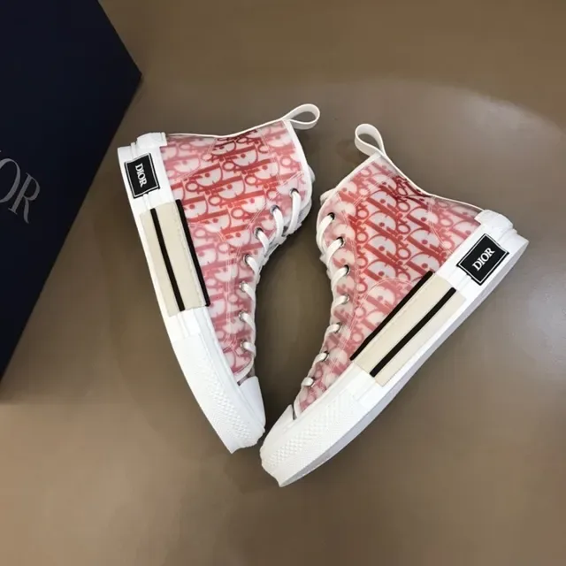 Dior B23 Tênis de alto Vermelho Monograma Oblíquo Tênis Lifestyle 6