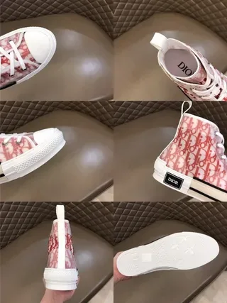 Dior B23 Tênis de alto Vermelho Monograma Oblíquo Tênis Lifestyle 7