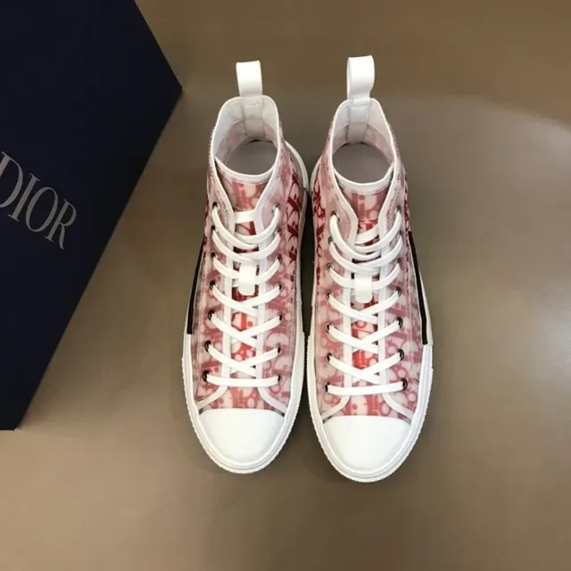 Dior B23 Tênis de alto Vermelho Monograma Oblíquo Tênis Lifestyle 8