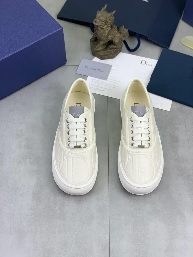 Dior B23 Monogram Embossed Off-White Chaussures Lifestyle 5