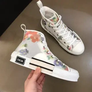 Dior B23 ट्रांसपेरेंट फ्लोरल प्रिंट हाई-टॉप लाइफस्टाइल स्नीकर