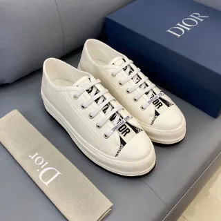 Dior B23 Sneakers Lifestyle Blancs en Toile avec Sangle Marquée