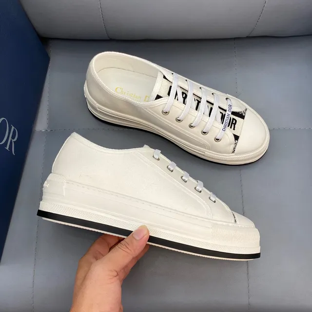 Dior B23 White Canvas Branded Strap Lifestyle Sneakers 3