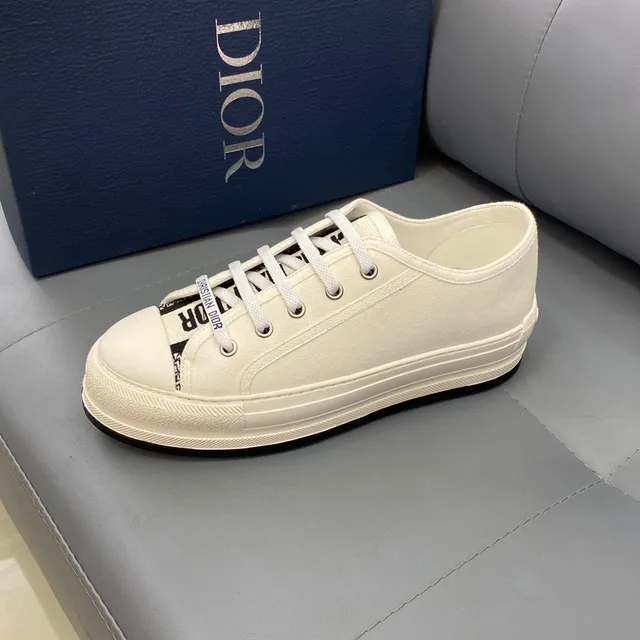Dior B23 White Canvas Branded Strap Lifestyle Sneakers 5