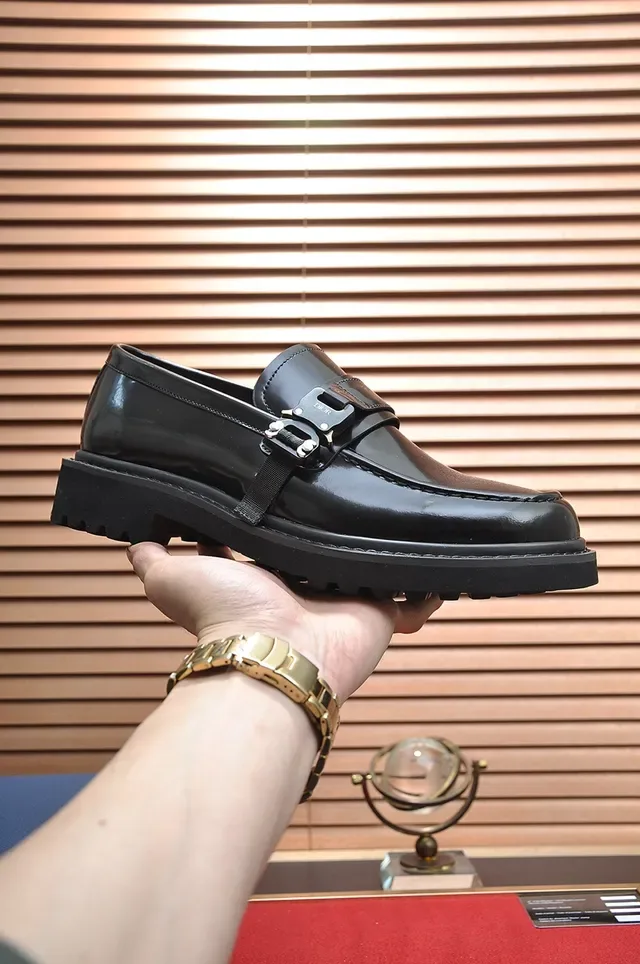 Dior B27 Black Buckle Strap Patent And Smooth Leather Loafer 4
