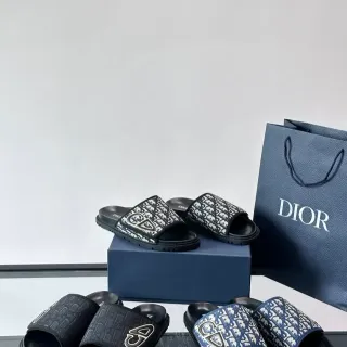 Dior B27 Negro Blanco Correa Monogram CD Logo Emblema Pantuflas