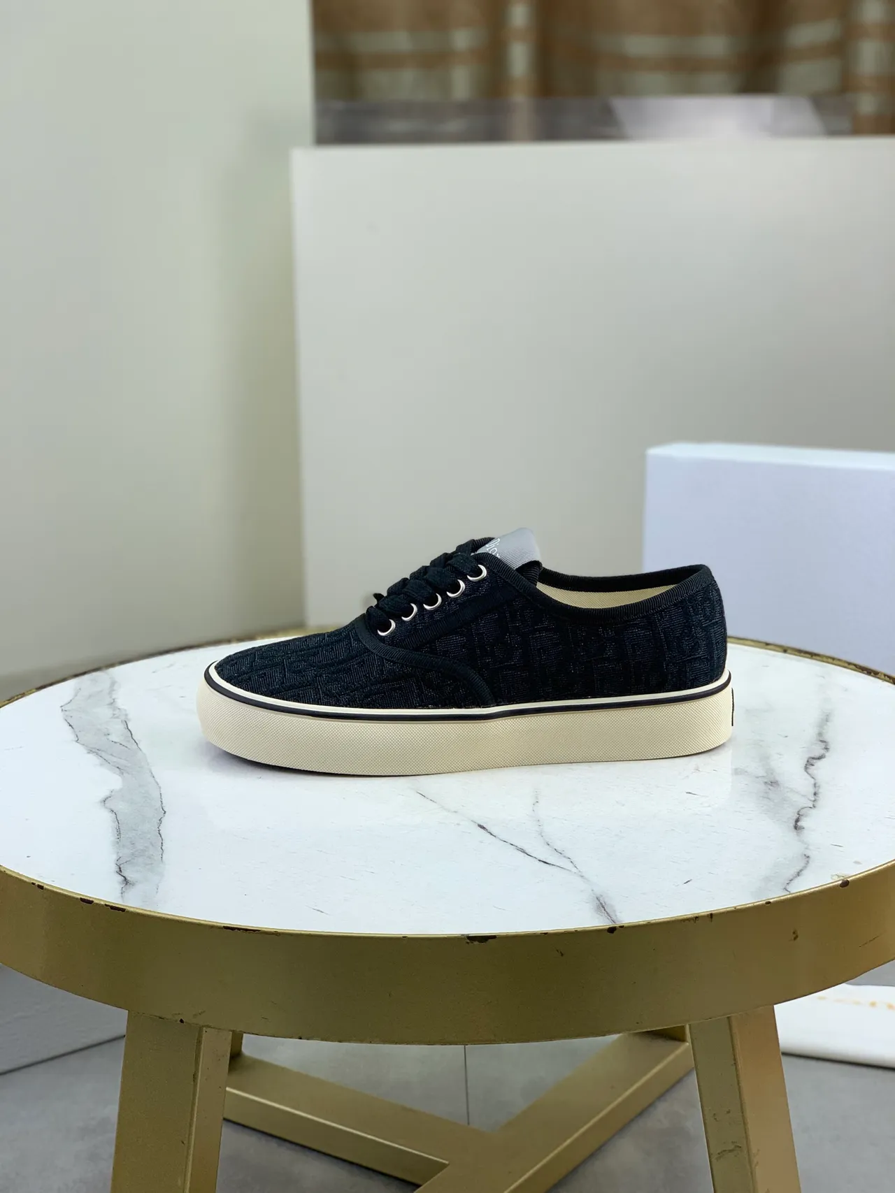 Dior Black Beige Jacquard Monogram Upper Cupsole Construction Lifestyle Sneakers 5