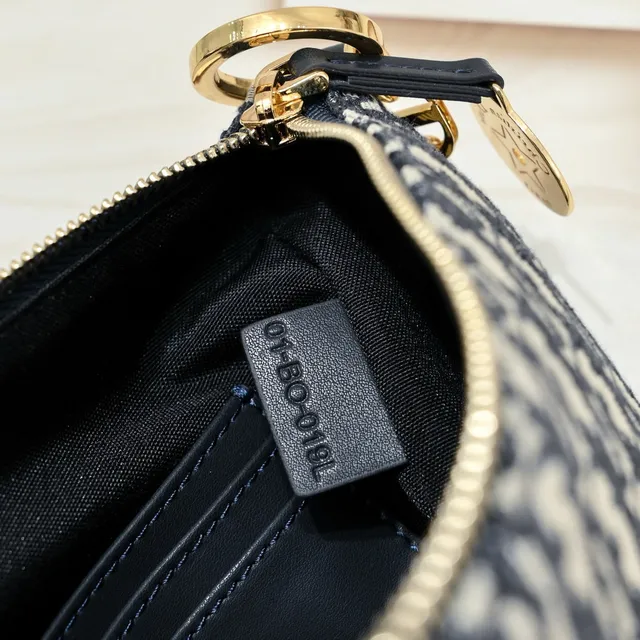 Dior কালো বেইজ তির্যক মনোগ্রাম ক্যানভাস সোনালি টোন স্ট্র্যাপ চেইন ব্যাগ 2