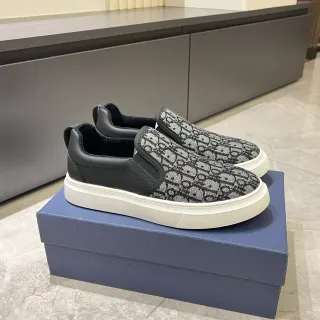Dior 黑白 印花纺织面革 皮革鞋跟后跟 生活方式运动鞋