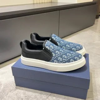 Dior 蓝黑 套脚 提花 字母印花 休闲鞋