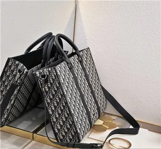 Dior Book Tote Monogram Beige and Black Tote Bag 17