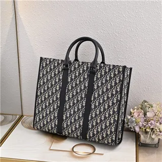 Dior Book Tote Monogram Beige and Black Tote Bag 18