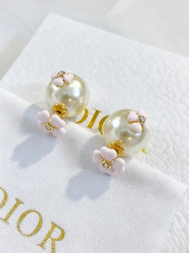 Dior Floral Pearl Sphere Earrings 4