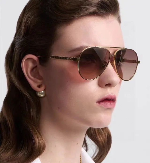 Dior Gold Black Aviator Silhouette Metal Frame Sunglasses 4