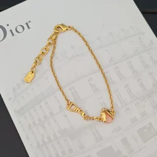 Dior 粉金色链 Logo 字母链接手链