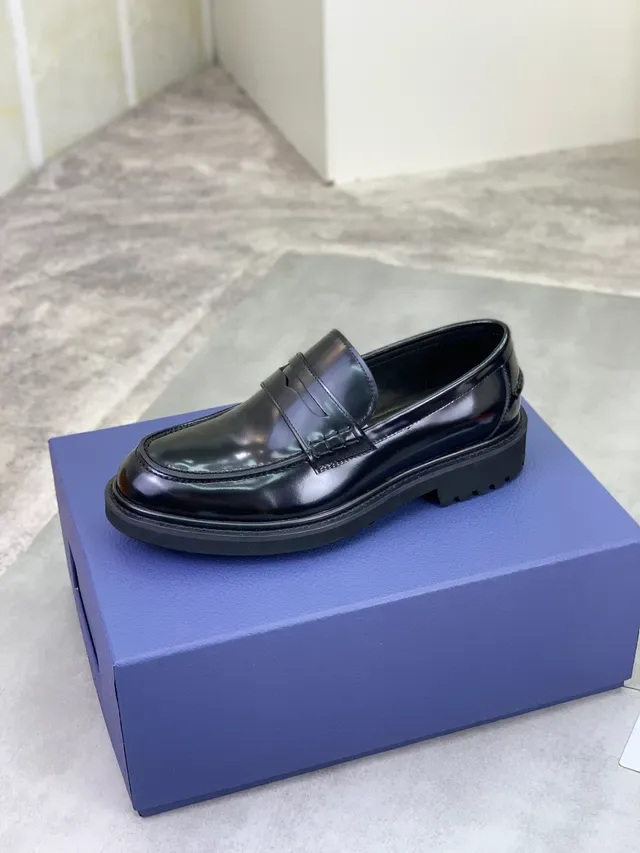 Dior Loafer Noir Cuir Patenté Brillant Bride Penny 4