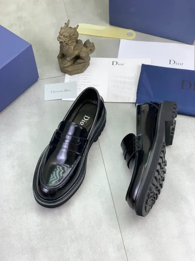 Dior Loafer Noir Cuir Patenté Brillant Bride Penny 5