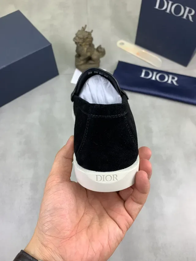 Dior Mocassin Noir Blanc Daim Bride Penny 3