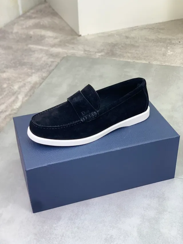 Dior Mocassin Noir Blanc Daim Bride Penny 4