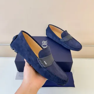 Dior Navy Black daim bride caoutchouc moulé loafer