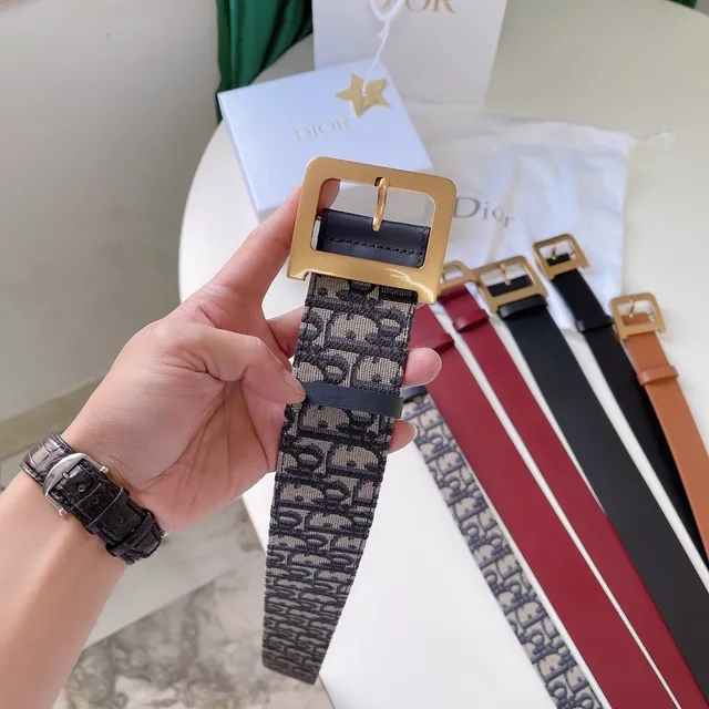 Dior Oblique Monogram Beige and Navy Canvas Belt 7