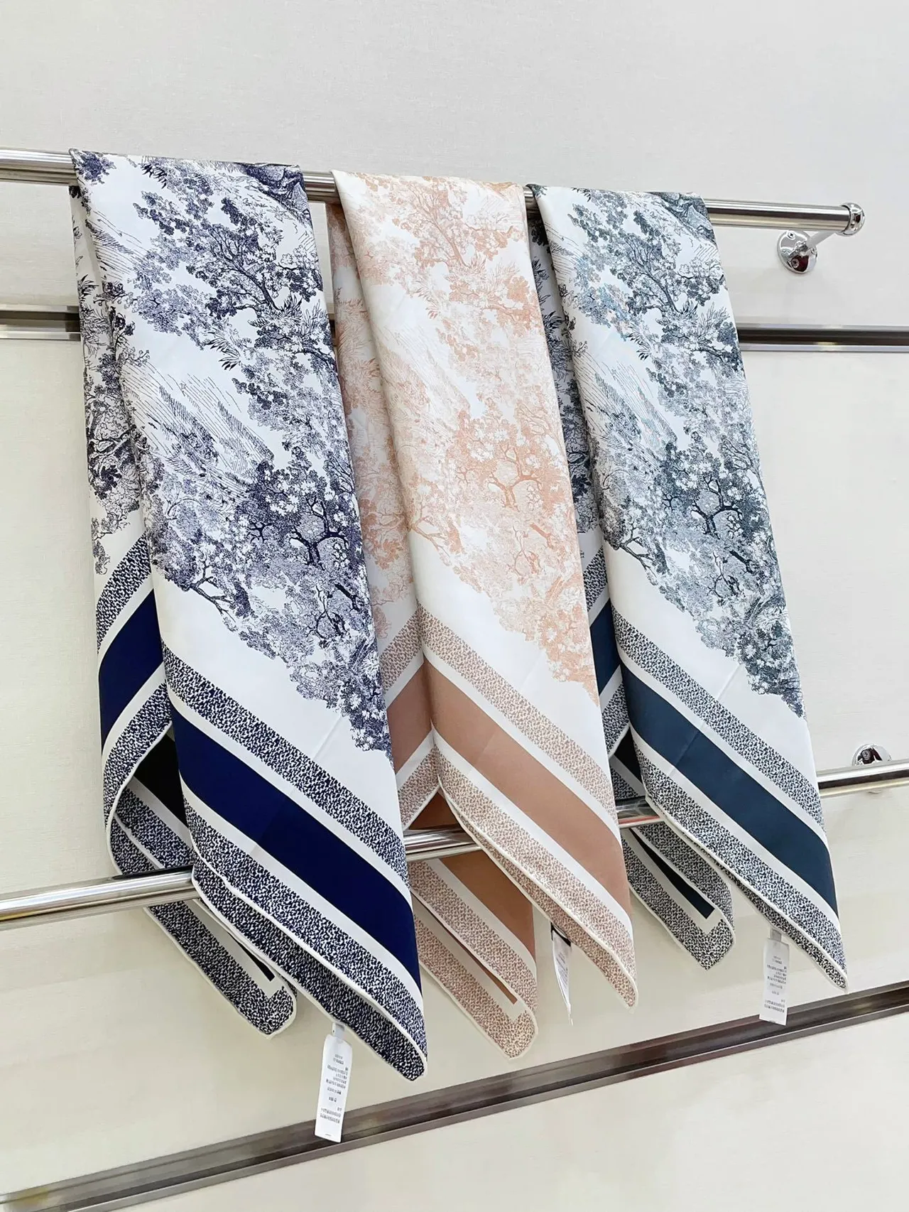 Dior Printed Pastoral Toile Silk Scarf 4