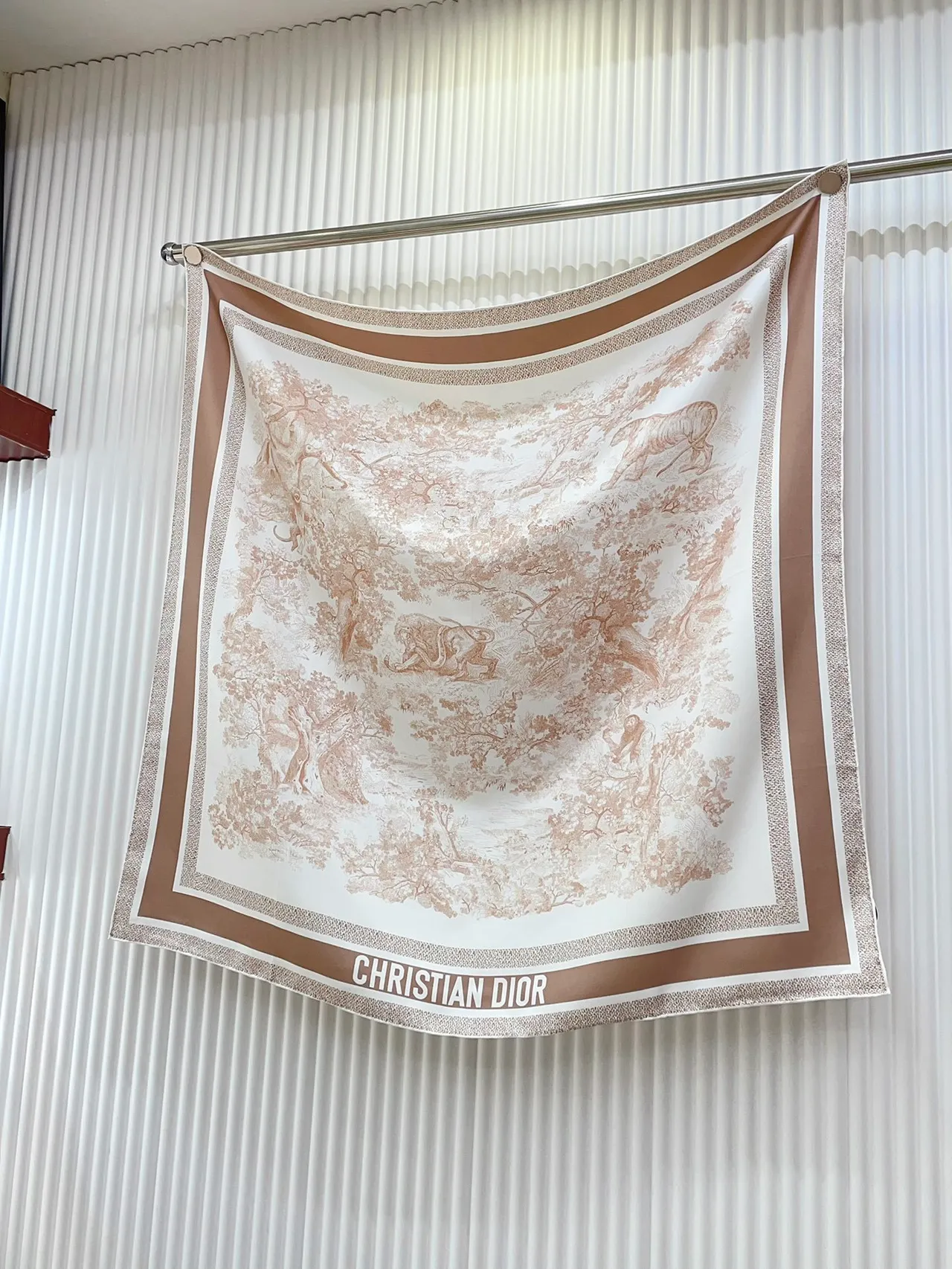 Dior Printed Pastoral Toile Silk Scarf 5