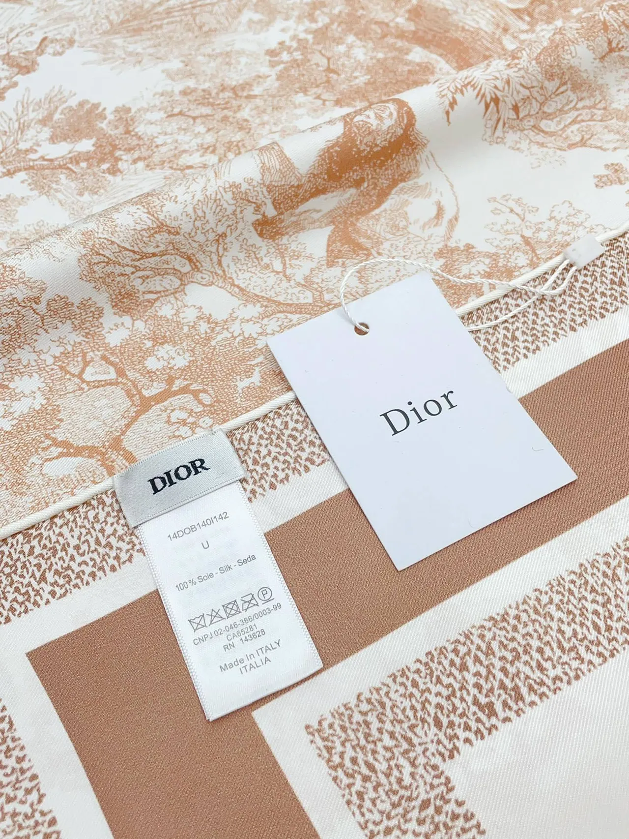 Dior Printed Pastoral Toile Silk Scarf 7