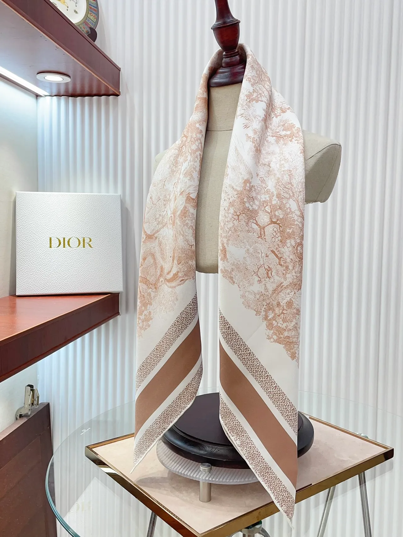 Dior Printed Pastoral Toile Silk Scarf 8