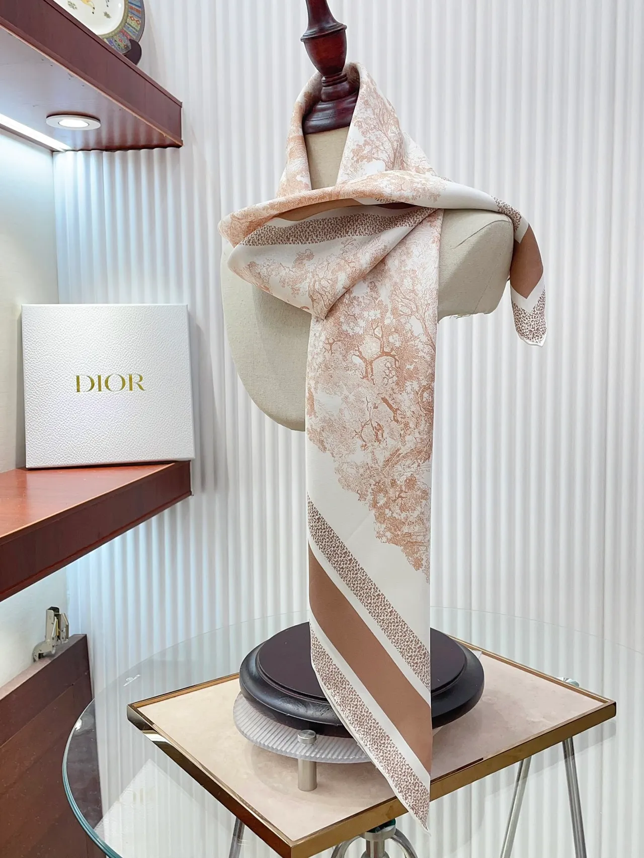 Dior Printed Pastoral Toile Silk Scarf 9