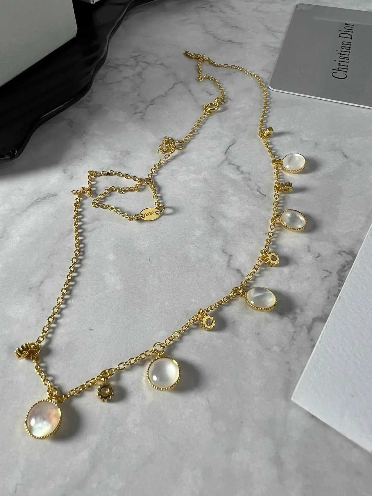 Dior Rose des Vents सلسلة ذهبية وفضية قلادة بتعليقات متعددة 2