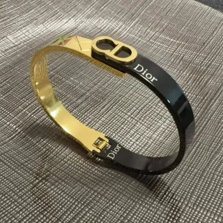 Dior 两色珐琅金色 CD Logo 手链