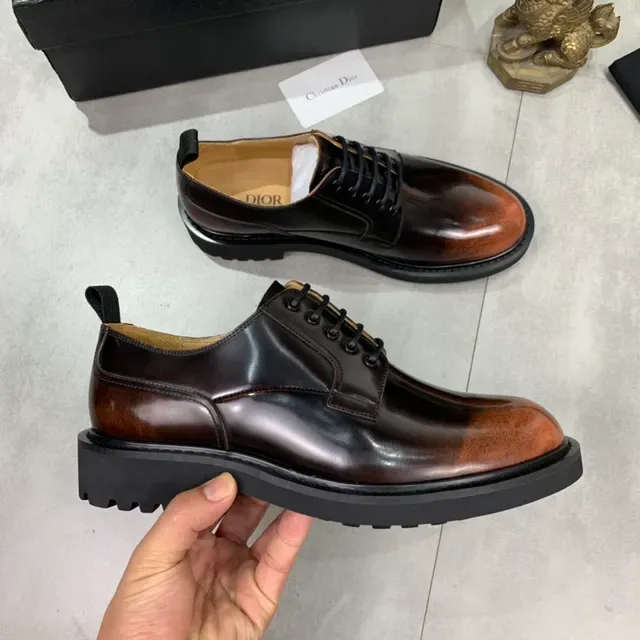 Dior Two-Tone Polished Cap-Toe Oxford Shoes 4