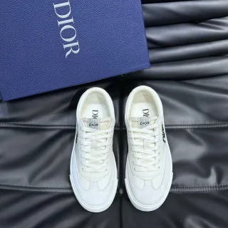 Dior सफेद बेज लो-टॉप टू-टोन लाइफस्टाइल स्नीकर