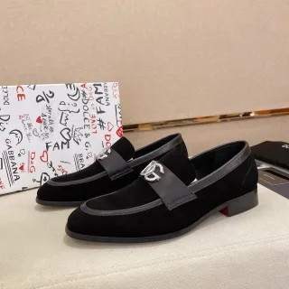 Dolce & Gabbana DG mocassim com fivela de camurça preta