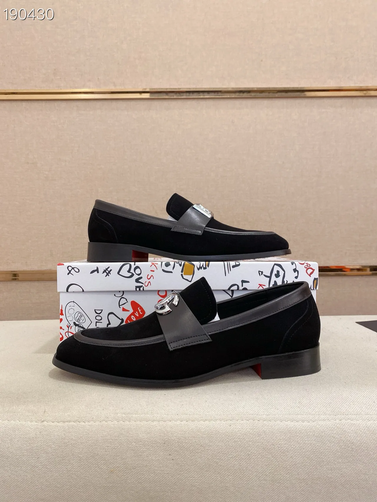 Dolce & Gabbana DG বাকল লোফার কালো সুয়েড লোফার 6