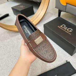 Dolce & Gabbana Portofino Monogram Mocassin Marron en Cuir