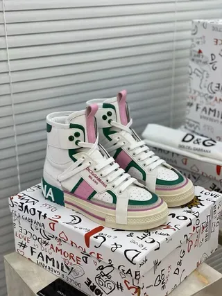 Dolce & Gabbana Portofino blanco verde rosa correa zapatillas lifestyle 3