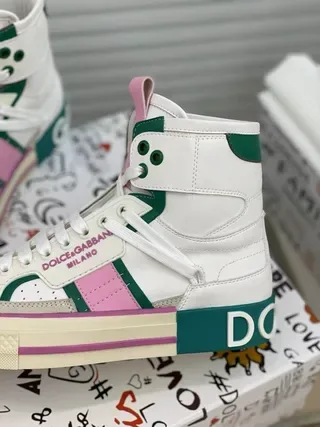 Dolce & Gabbana Portofino blanco verde rosa correa zapatillas lifestyle 4
