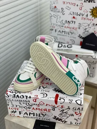 Dolce & Gabbana Portofino blanco verde rosa correa zapatillas lifestyle 8