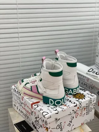 Dolce & Gabbana Portofino blanco verde rosa correa zapatillas lifestyle 9