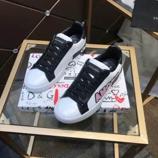 Dolce & Gabbana Amore Print blanc et noir Lifestyle Sneakers