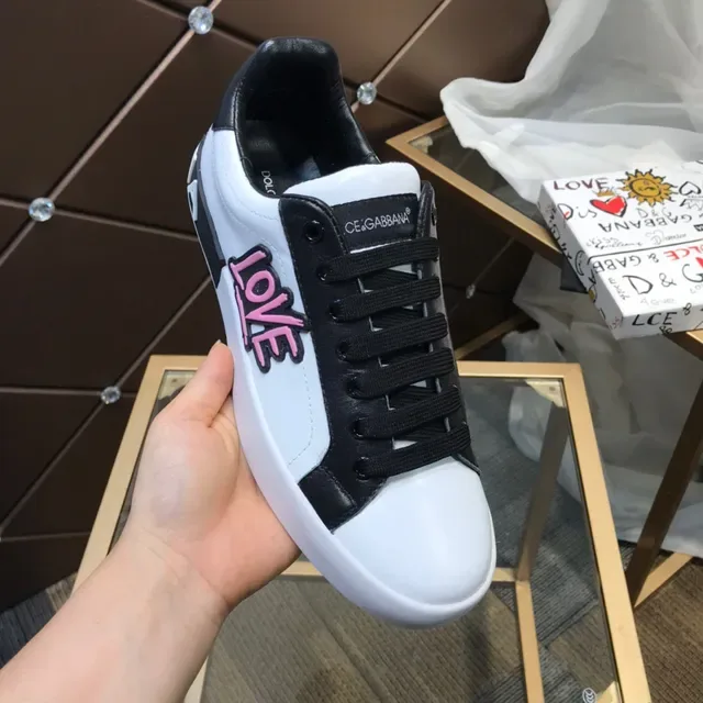 Dolce & Gabbana Amore Print blanc et noir Lifestyle Sneakers 2