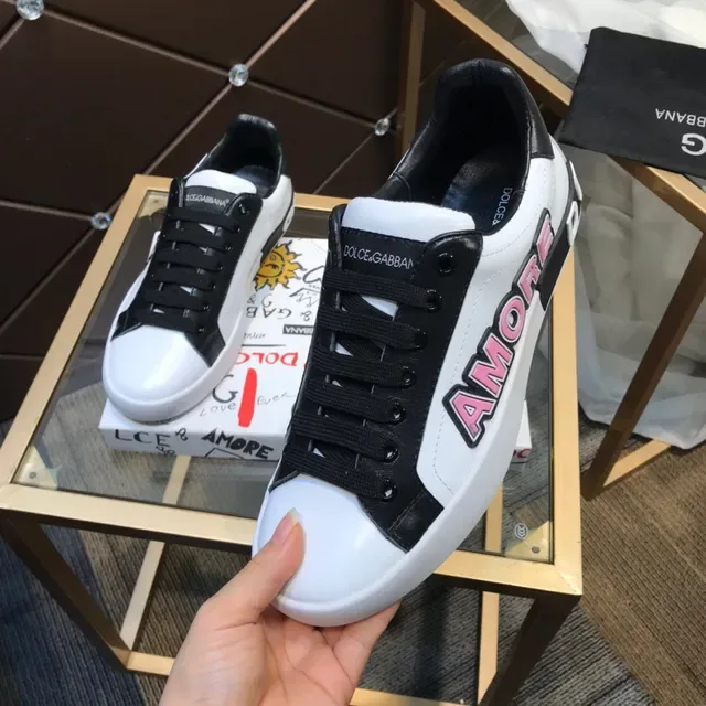 Dolce & Gabbana Amore Print blanc et noir Lifestyle Sneakers 3