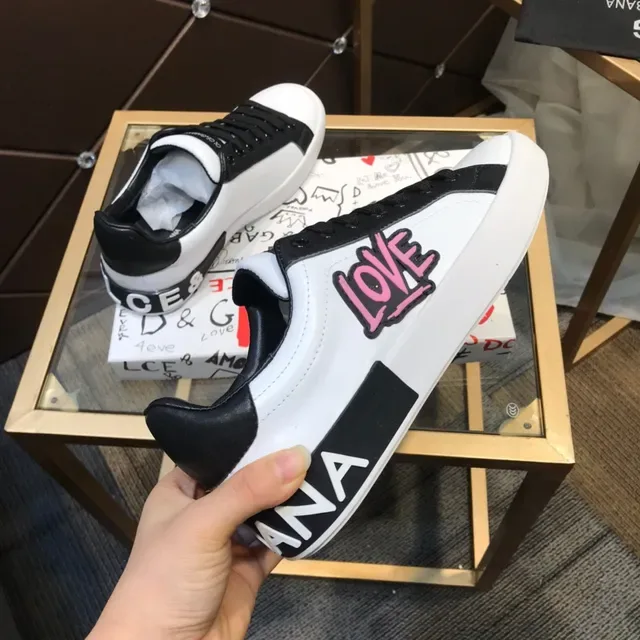 Dolce & Gabbana Amore Print blanc et noir Lifestyle Sneakers 5